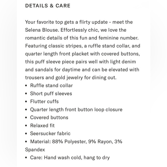 Tuckernuck+Pomander Place Blue+White Striped Selena Blouse | XL | NWT - Picture 9 of 10